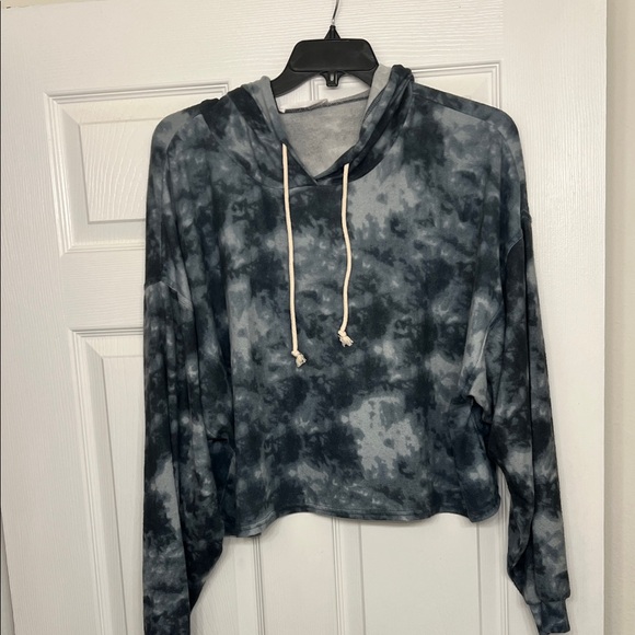 Double Zero Tops - Double Zero Tie-Dye Hoodie - Black and Gray